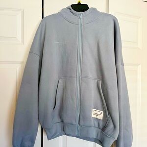 Comfrt affirmation zip hoodie small blue grey NWOT